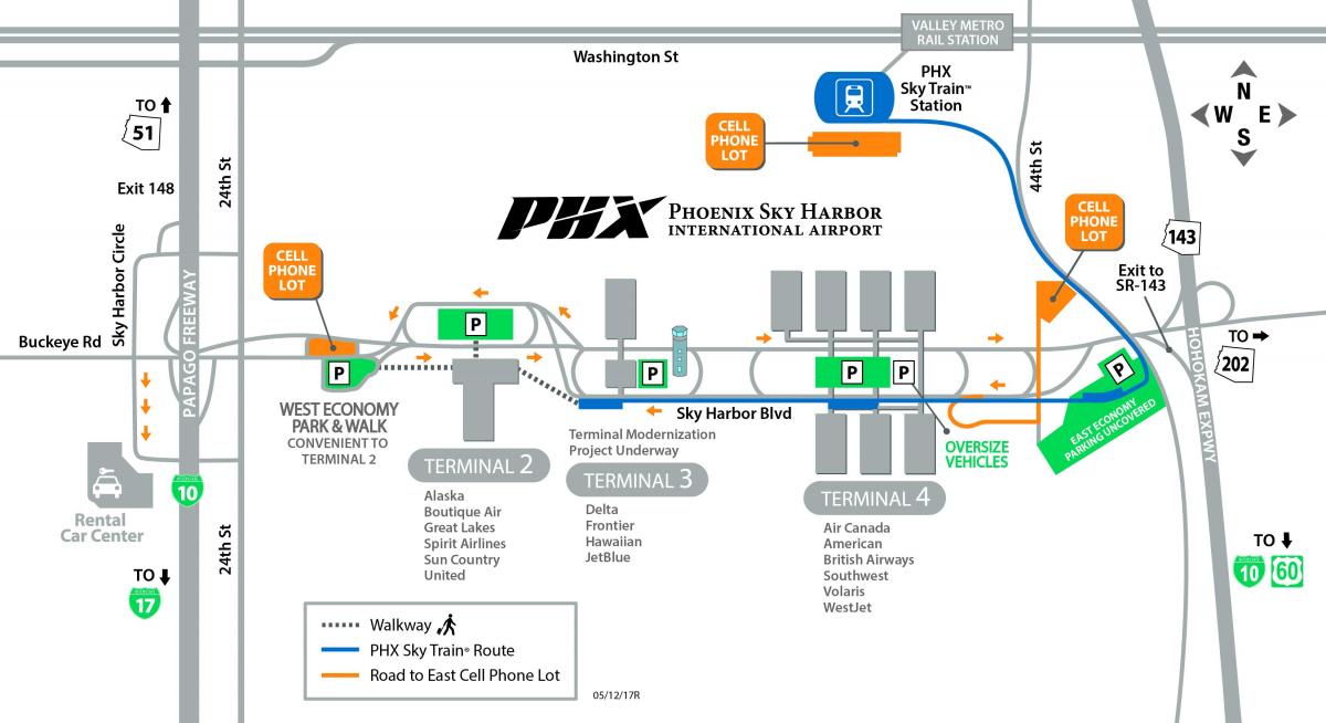 Phoenix international airport mapa