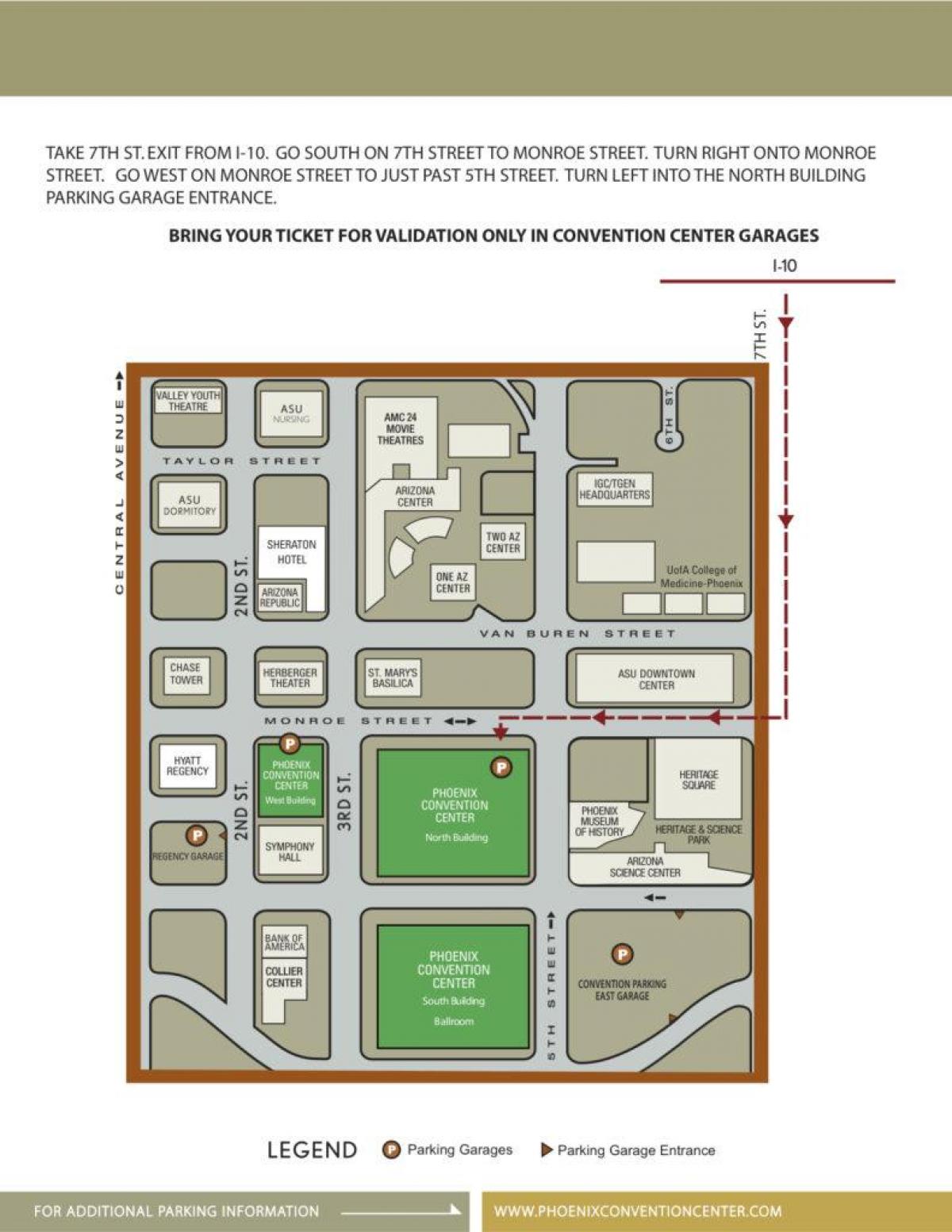 mapa ng Phoenix convention center