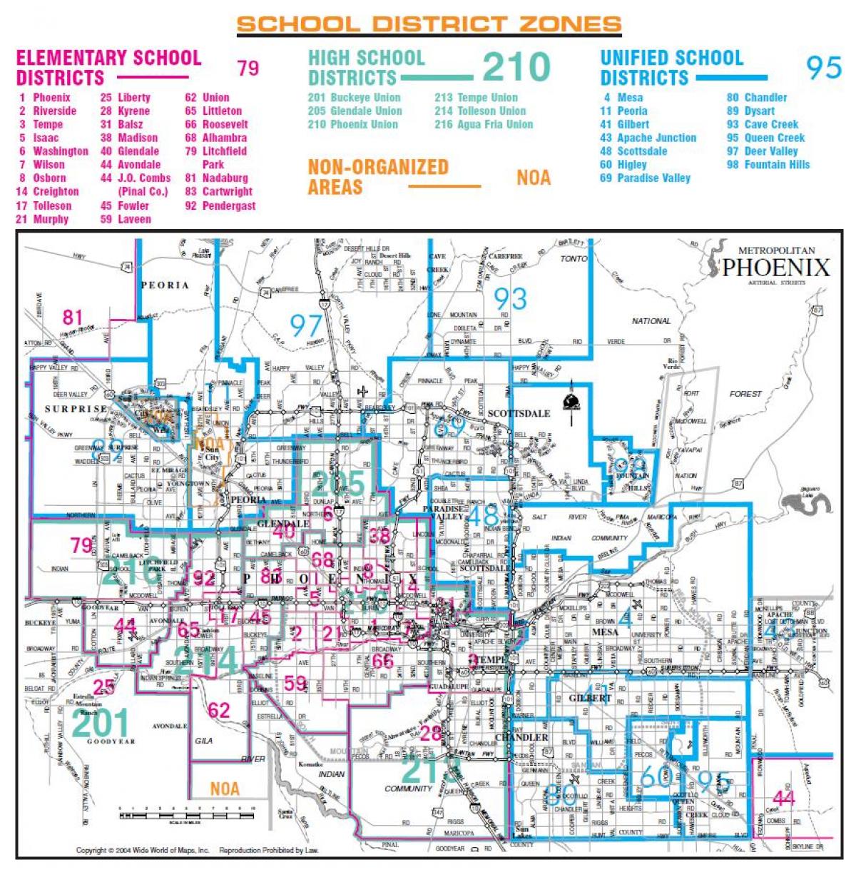 Phoenix union high school district mapa