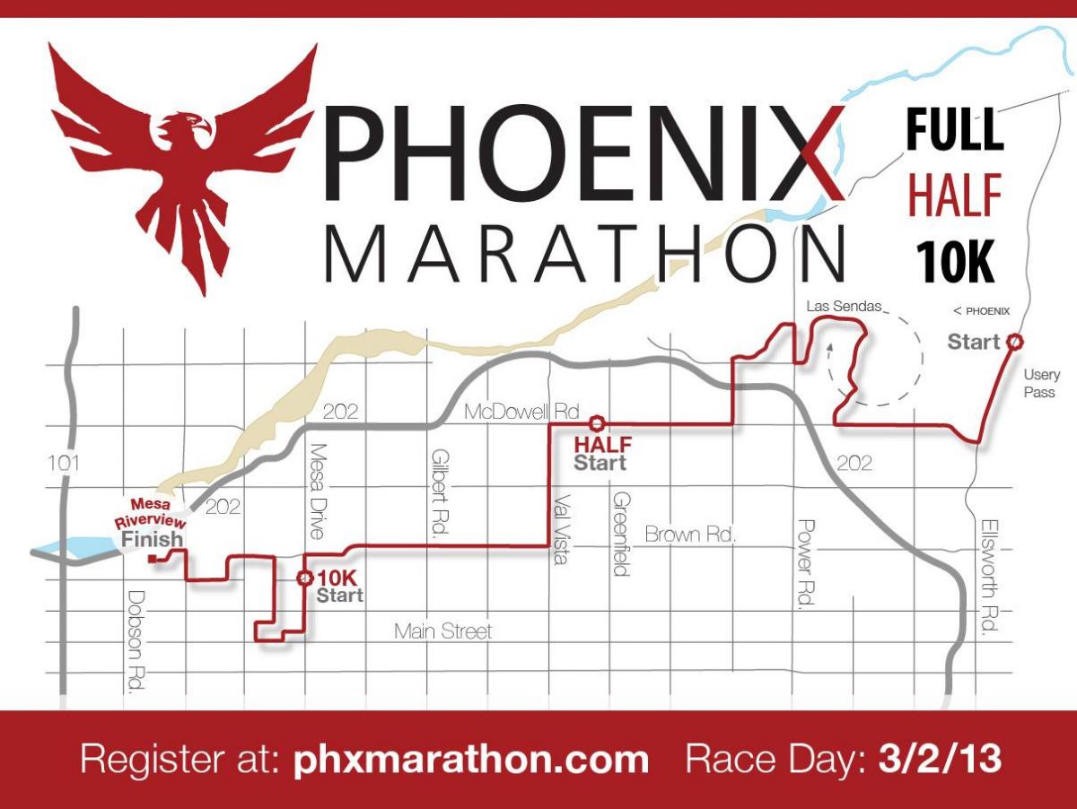 mapa ng Phoenix sa maraton