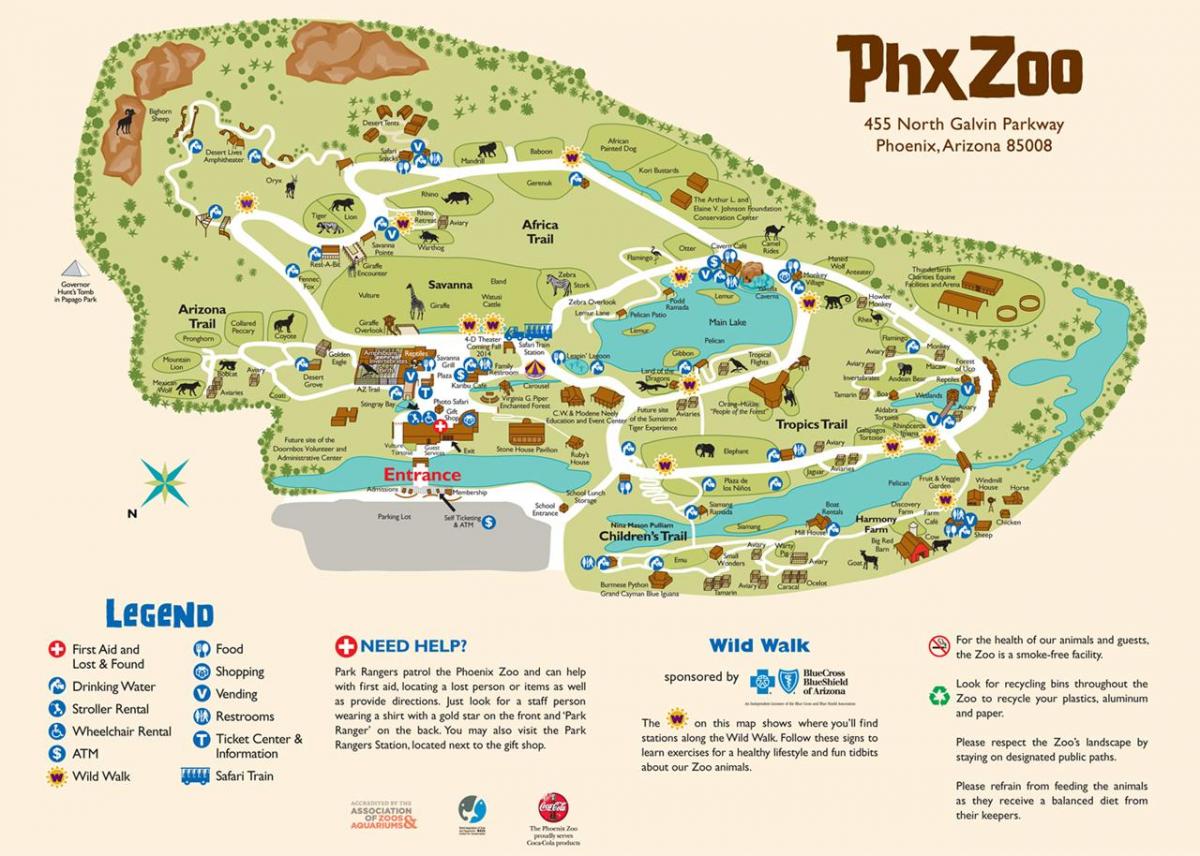 mapa ng Phoenix Zoo