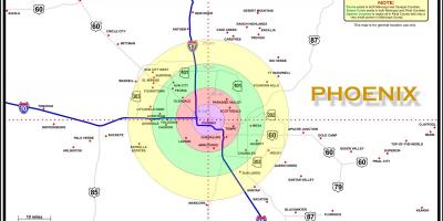Mapa ng mga lugar ng Phoenix